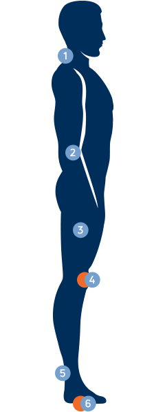Therapy locations on human figure