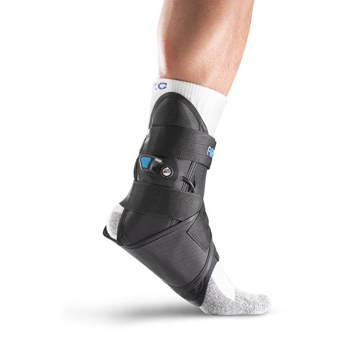 Aircast AirLift PTTD Brace - Side View - On Ankle - Stading on Toes
