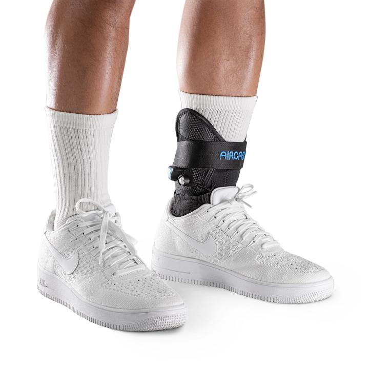 Aircast AirLift PTTD Brace - Inner 3/4 View - On Ankle